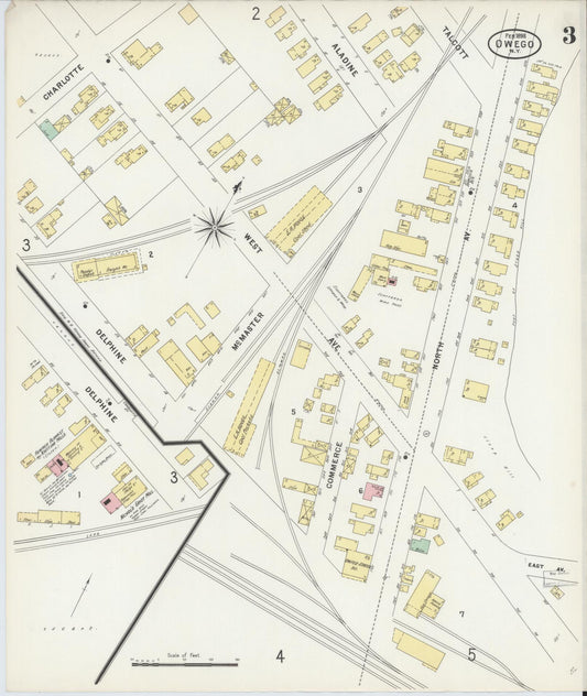 Sanborn Fire Insurance Map from Owego, Tioga County, New York (1898), Sheet #0003 - Historic Sanborn Fire Insurance Map Print, vintage old map wall art, antique decor, genealogy gift, New York New York map