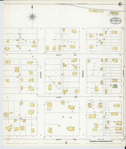 Sanborn Fire Insurance Map from Mitchell, Davison County, South Dakota (1903), Sheet #0006 - Complete Map Set gallery image, historic Sanborn map, vintage wall art, South Dakota South Dakota