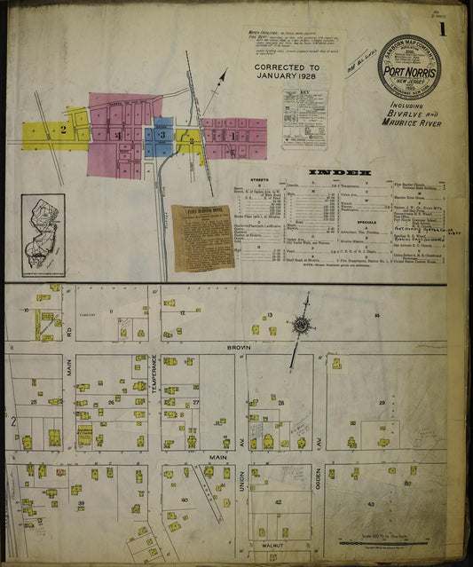 Sanborn Fire Insurance Map from Port Norris, Cumberland County, New Jersey. (1928) – Historic Sanborn Fire Insurance Map Print