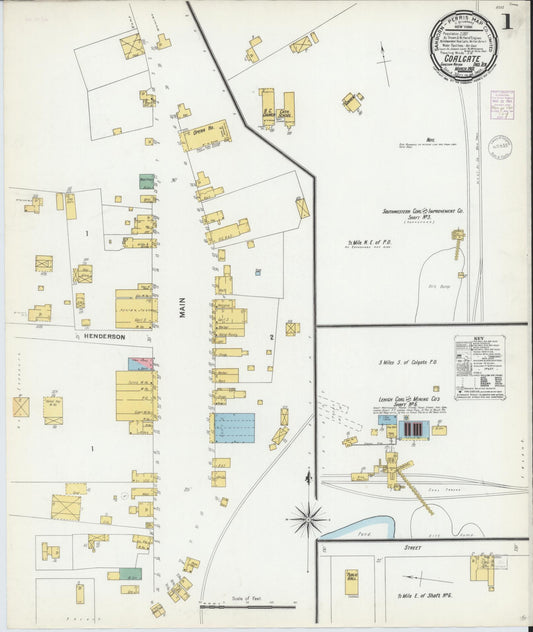 Sanborn Fire Insurance Map from Coalgate, Coal County, Oklahoma (1901), Sheet #0001 - Historic Sanborn Fire Insurance Map Print, vintage old map wall art, antique decor, genealogy gift, Oklahoma Oklahoma map