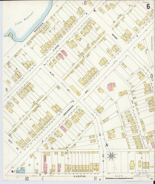 Sanborn Fire Insurance Map from Hamilton, Butler County, Ohio (1899), Sheet #0006 - Historic Sanborn Fire Insurance Map Print, vintage old map wall art, antique decor, genealogy gift, Ohio Ohio map