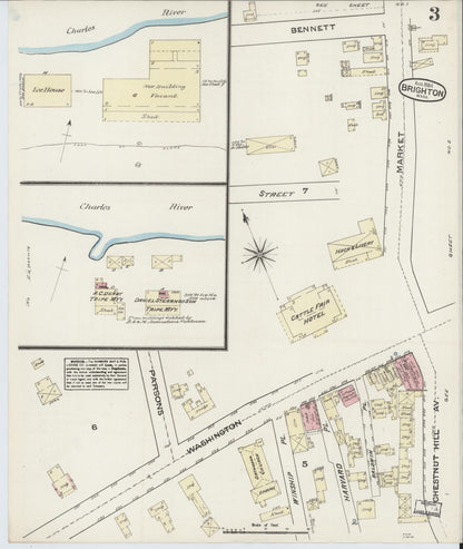Sanborn Fire Insurance Map from Brighton, Suffolk County, Massachusetts (1884), Sheet #0003 - Complete Map Set gallery image, historic Sanborn map, vintage wall art, Massachusetts Massachusetts