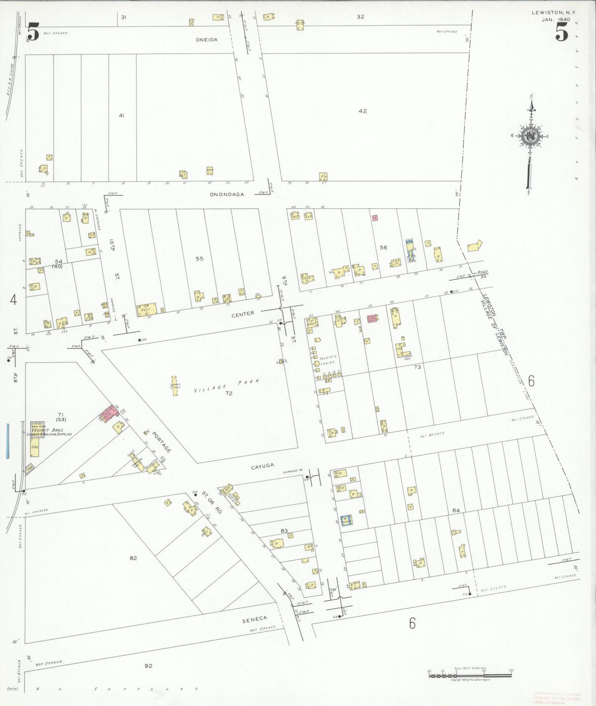 Sanborn Fire Insurance Map from Lewiston, Niagara County, New York (1940), Sheet #0005 - Complete Map Set gallery image, historic Sanborn map, vintage wall art, New York New York