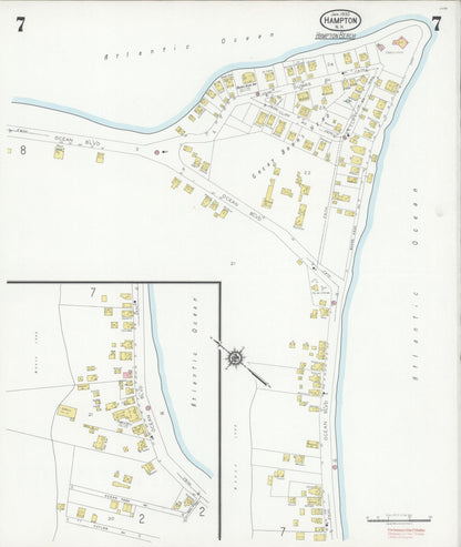Sanborn Fire Insurance Map from Hampton, Rockingham County, New Hampshire (1930), Sheet #0007 - Complete Map Set gallery image, historic Sanborn map, vintage wall art, New Hampshire New Hampshire