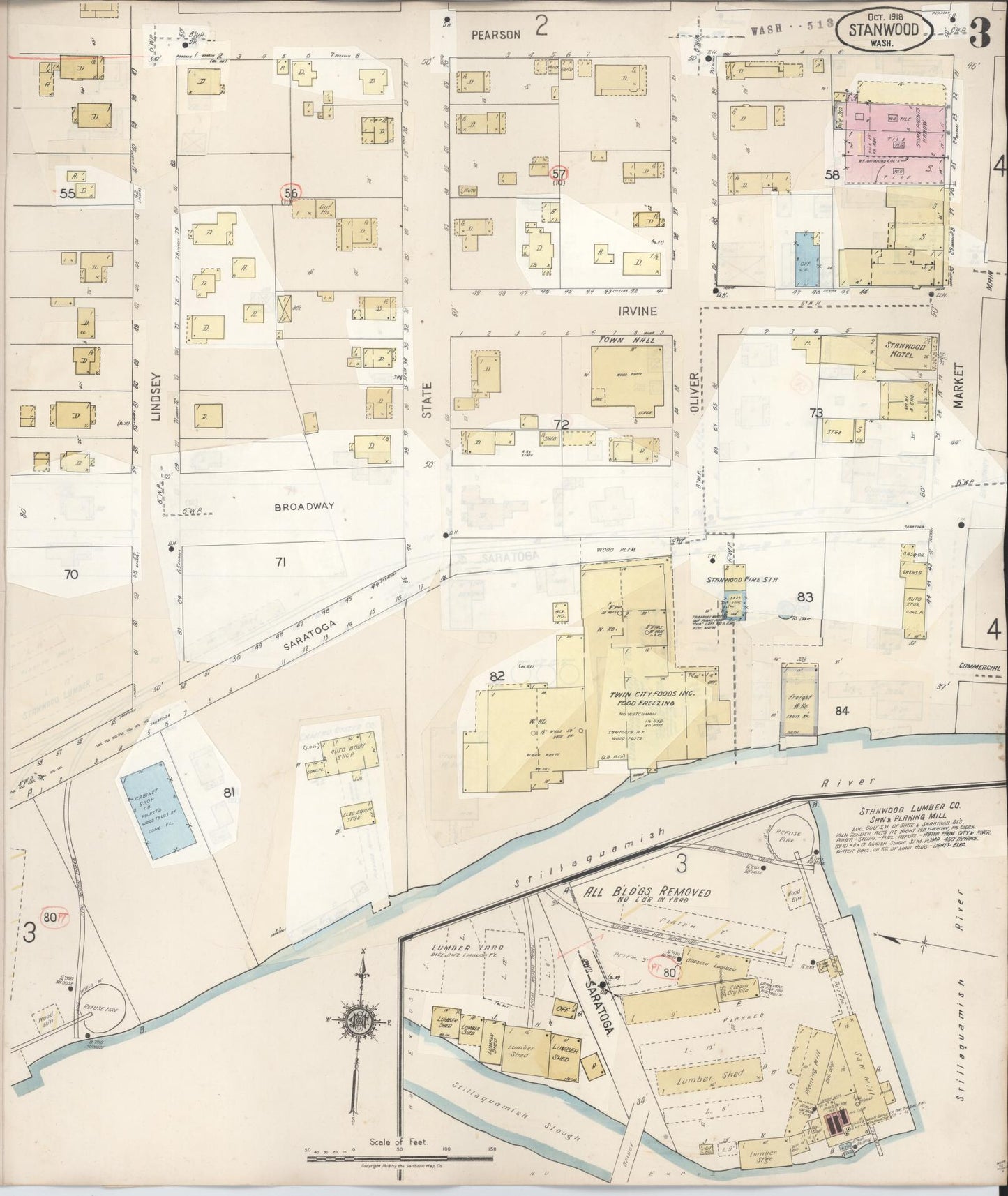 Sanborn Fire Insurance Map from Stanwood, Snohomish County, Washington (1953), Sheet #0003 - Complete Map Set gallery image, historic Sanborn map, vintage wall art, Washington Washington