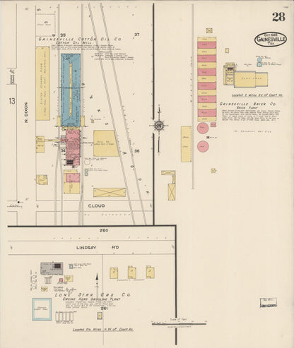 Sanborn Fire Insurance Map from Gainesville, Cooke County, Texas (1922), Sheet #0028 - Complete Map Set gallery image, historic Sanborn map, vintage wall art, Texas Texas