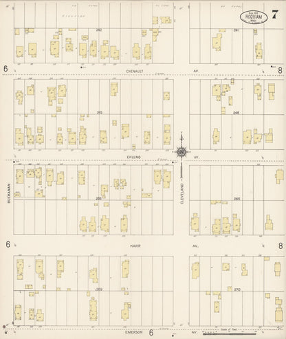 Sanborn Fire Insurance Map from Hoquiam, Grays Harbor County, Washington (1916), Sheet #0007 - Complete Map Set gallery image, historic Sanborn map, vintage wall art, Washington Washington