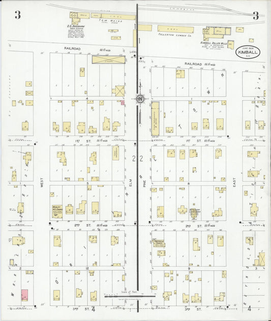 Sanborn Fire Insurance Map from Kimball, Brule County, South Dakota (1928), Sheet #0003 - Historic Sanborn Fire Insurance Map Print, vintage old map wall art, antique decor, genealogy gift, South Dakota South Dakota map
