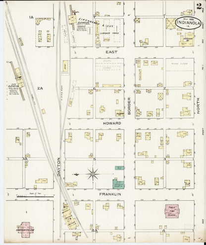 Sanborn Fire Insurance Map from Indianola, Warren County, Iowa (1886), Sheet #0002 - Historic Sanborn Fire Insurance Map Print