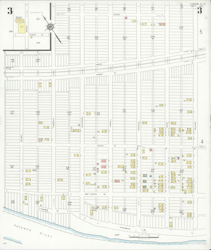 Sanborn Fire Insurance Map from Dunbar, Kanawha County, West Virginia (1933), Sheet #0003 - Complete Map Set gallery image, historic Sanborn map, vintage wall art, West Virginia West Virginia