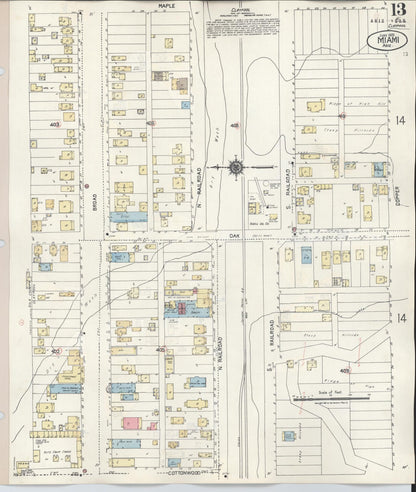 Sanborn Fire Insurance Map from Miami, Gila County, Arizona (1948), Sheet #0013 - Complete Map Set gallery image, historic Sanborn map, vintage wall art, Arizona Arizona