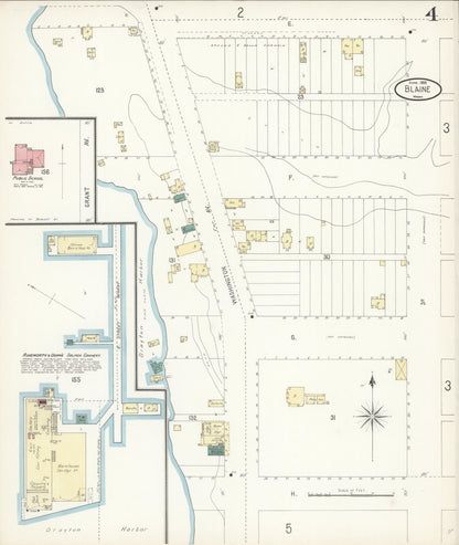 Sanborn Fire Insurance Map from Blaine, Whatcom County, Washington (1899), Sheet #0004 - Complete Map Set gallery image, historic Sanborn map, vintage wall art, Washington Washington