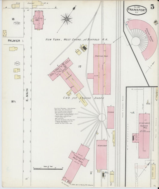 Sanborn Fire Insurance Map from Frankfort, Herkimer County, New York (1891), Sheet #0005 - Historic Sanborn Fire Insurance Map Print, vintage old map wall art, antique decor, genealogy gift, New York New York map