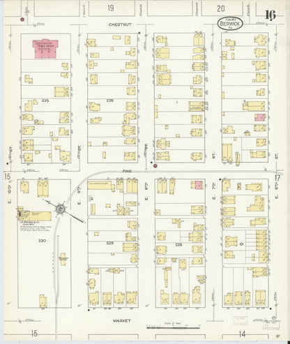 Sanborn Fire Insurance Map from Berwick, Columbia County, Pennsylvania (1913), Sheet #0016 - Complete Map Set gallery image, historic Sanborn map, vintage wall art, Pennsylvania Pennsylvania