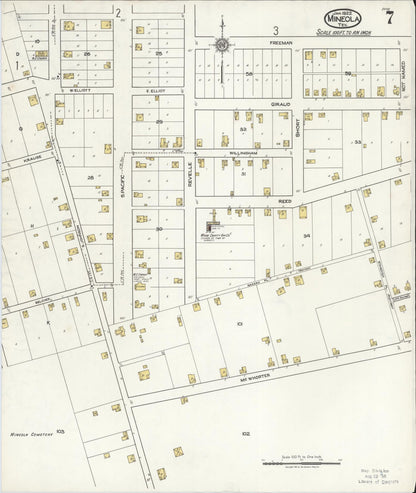 Sanborn Fire Insurance Map from Mineola, Wood County, Texas (1922), Sheet #0007 - Complete Map Set gallery image, historic Sanborn map, vintage wall art, Texas Texas
