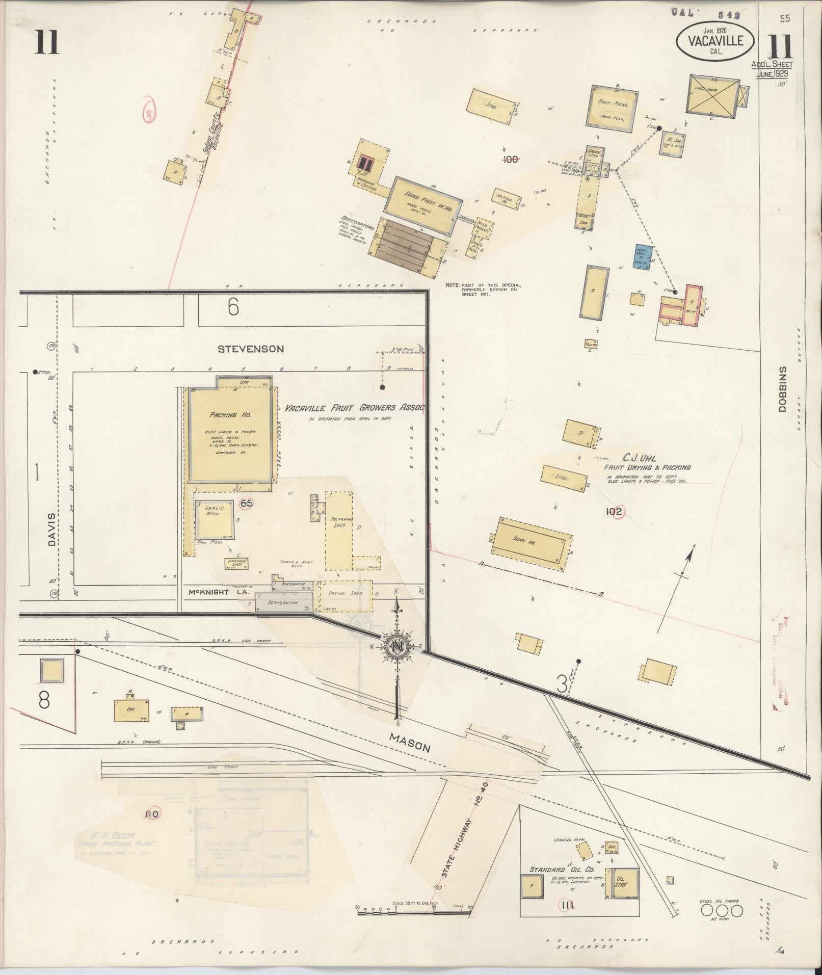 Sanborn Fire Insurance Map from Vacaville, Solano County, California (1941), Sheet #0011 - Complete Map Set gallery image, historic Sanborn map, vintage wall art, California California