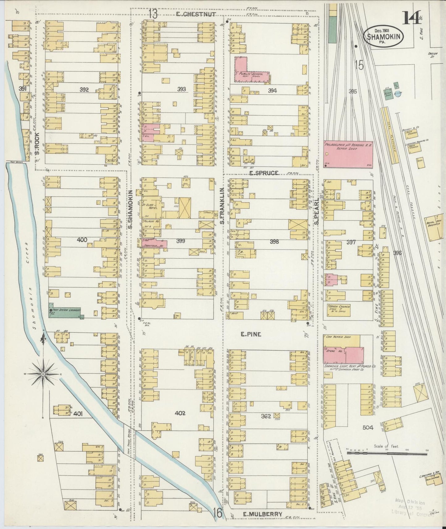 Sanborn Fire Insurance Map from Shamokin, Northumberland County, Pennsylvania (1901), Sheet #0014 - Complete Map Set gallery image, historic Sanborn map, vintage wall art, Pennsylvania Pennsylvania