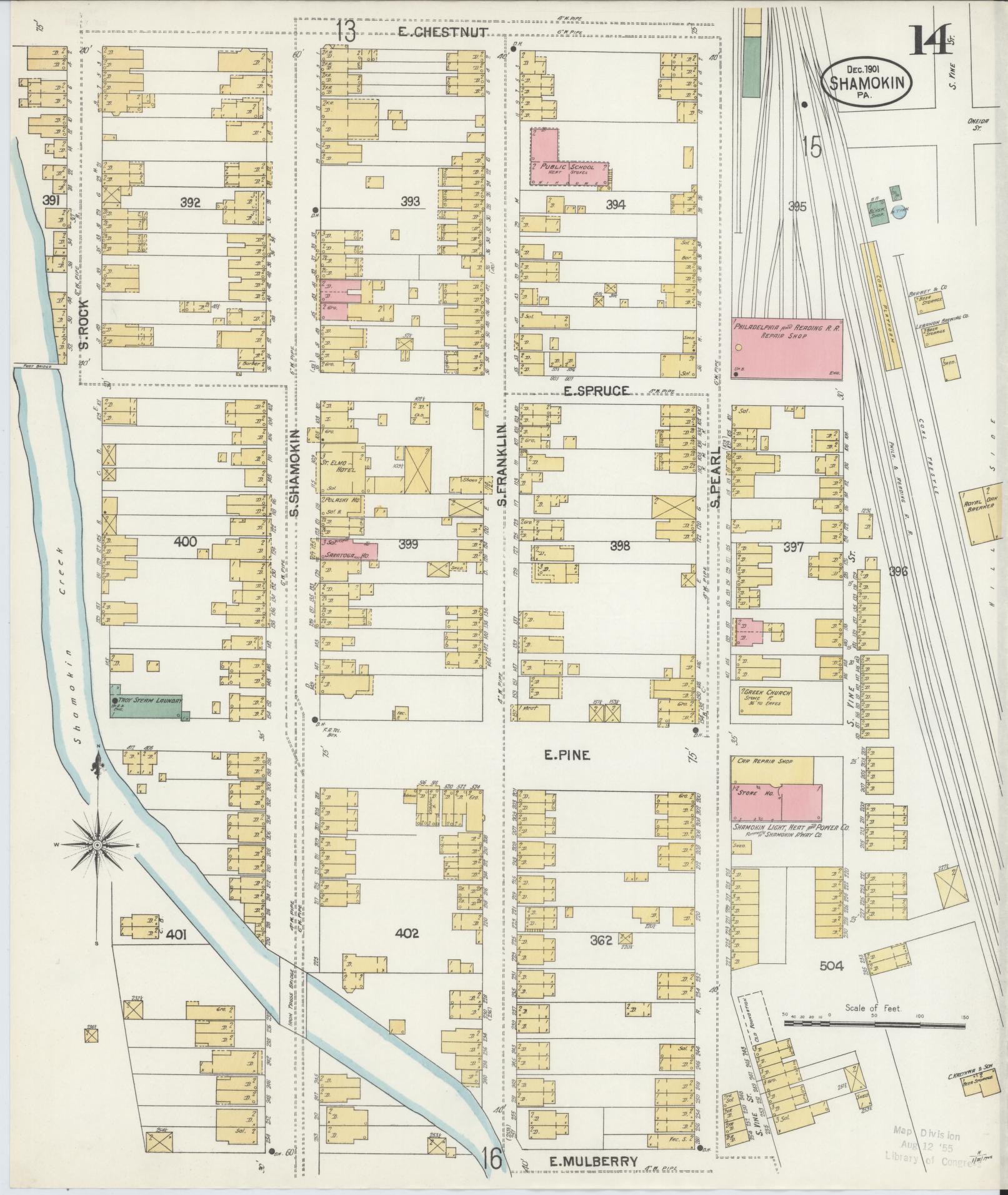 Sanborn Fire Insurance Map from Shamokin, Northumberland County, Pennsylvania (1901), Sheet #0014 - Complete Map Set gallery image, historic Sanborn map, vintage wall art, Pennsylvania Pennsylvania