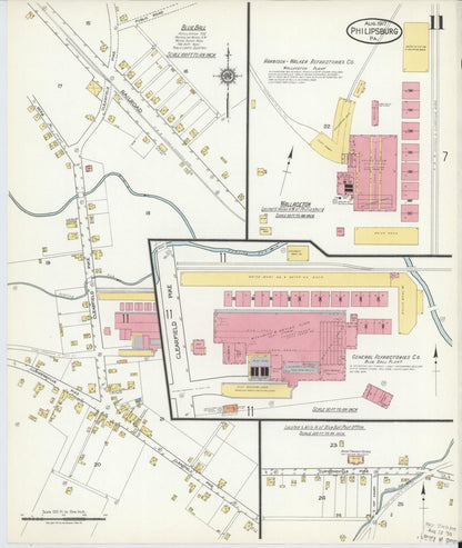 Sanborn Fire Insurance Map from Philipsburg, Centre County, Pennsylvania (1917), Sheet #0011 - Historic Sanborn Fire Insurance Map Print, vintage old map wall art, antique decor, genealogy gift, Pennsylvania Pennsylvania map