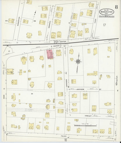 Sanborn Fire Insurance Map from Manchester, Hartford County, Connecticut (1911), Sheet #0008 - Complete Map Set gallery image, historic Sanborn map, vintage wall art, Connecticut Connecticut