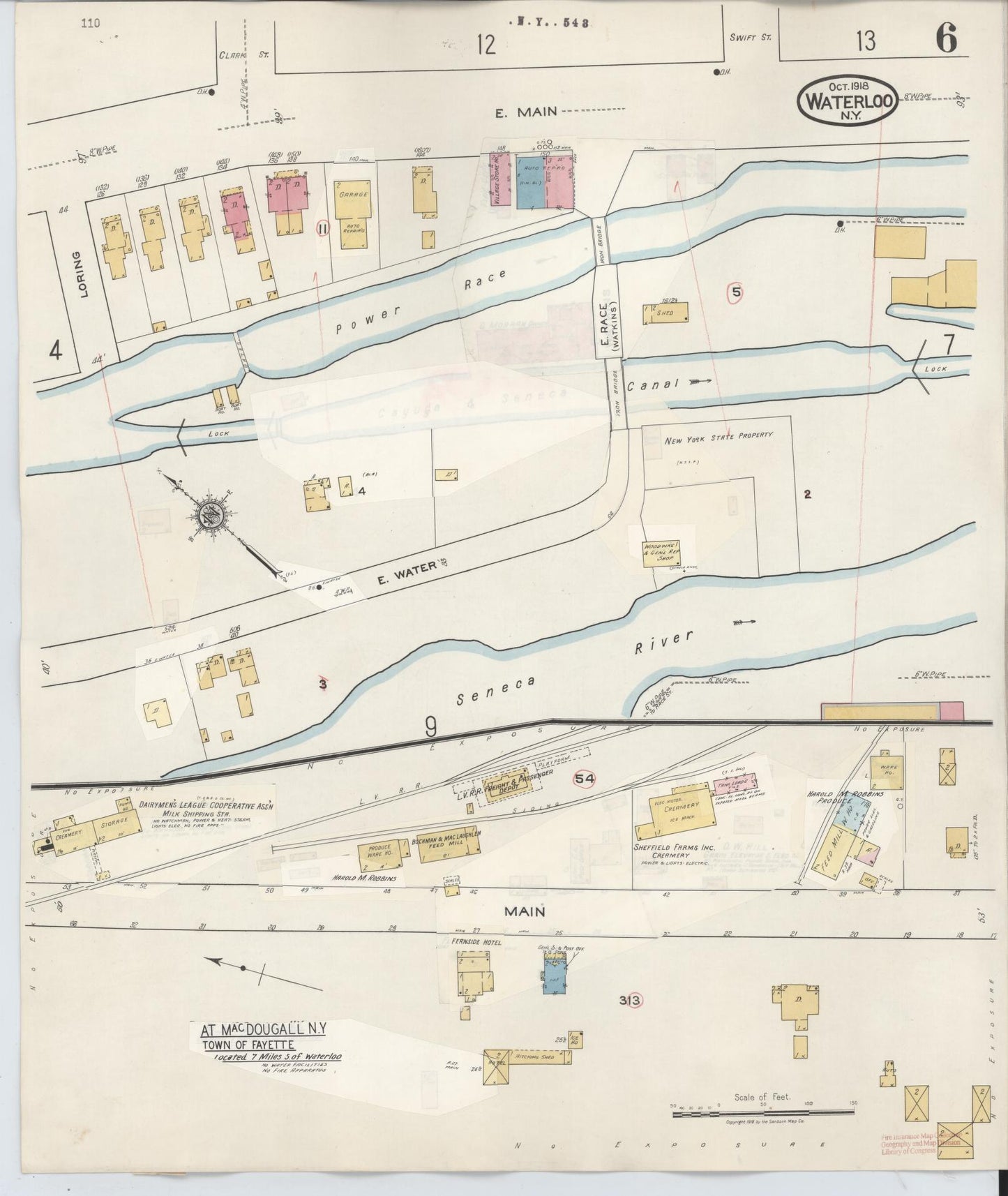 Sanborn Fire Insurance Map from Waterloo, Seneca County, New York (1948), Sheet #0006 - Complete Map Set gallery image, historic Sanborn map, vintage wall art, New York New York