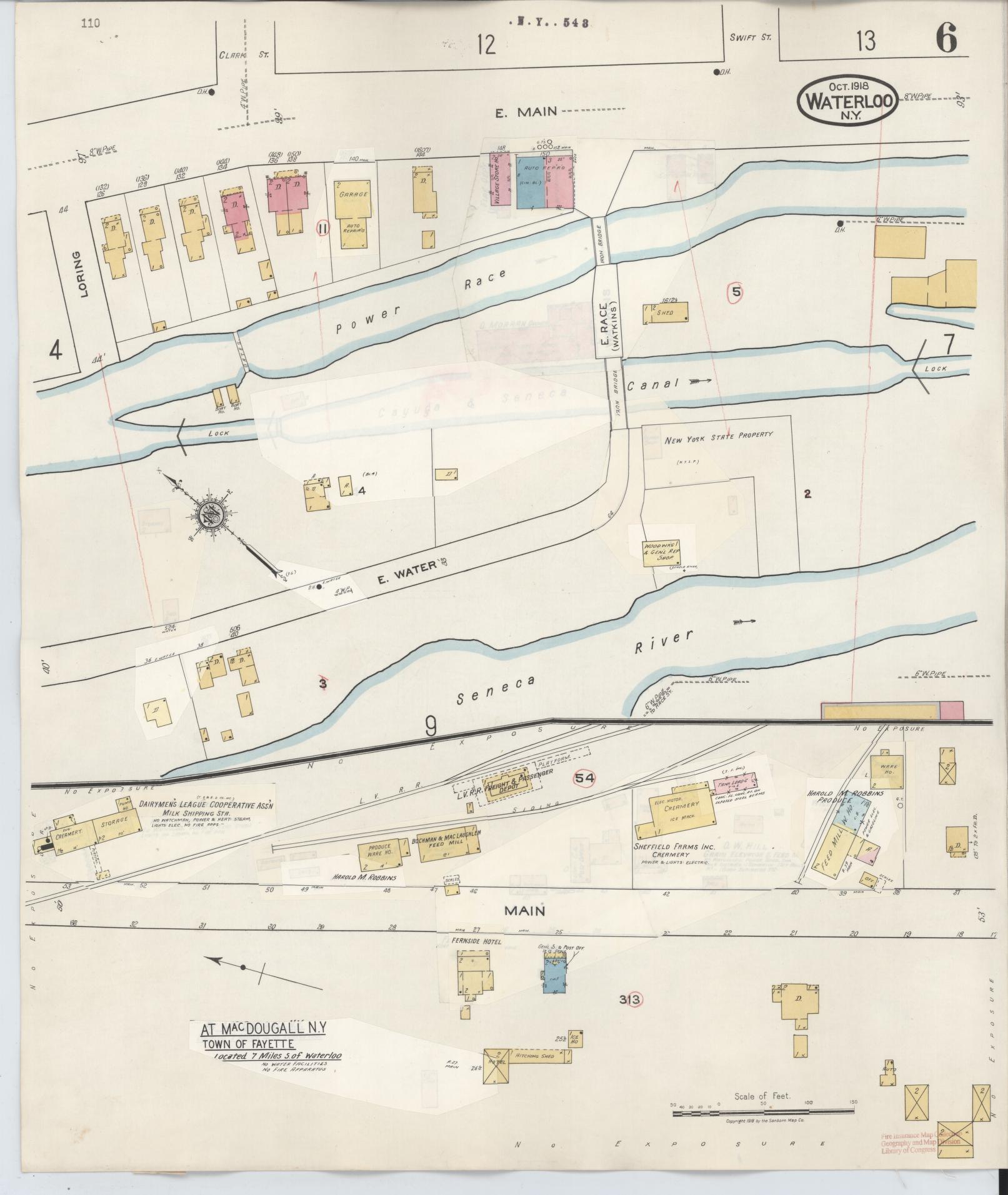 Sanborn Fire Insurance Map from Waterloo, Seneca County, New York (1948), Sheet #0006 - Complete Map Set gallery image, historic Sanborn map, vintage wall art, New York New York