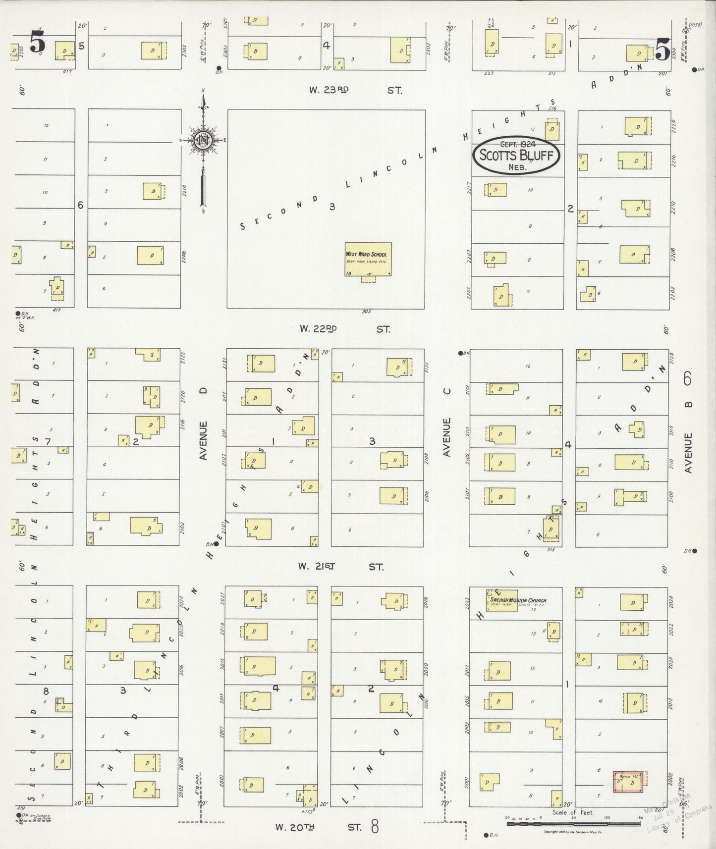Sanborn Fire Insurance Map from Scottsbluff, Scotts Bluff County, Nebraska (1924), Sheet #0005 - Complete Map Set gallery image, historic Sanborn map, vintage wall art, Nebraska Nebraska