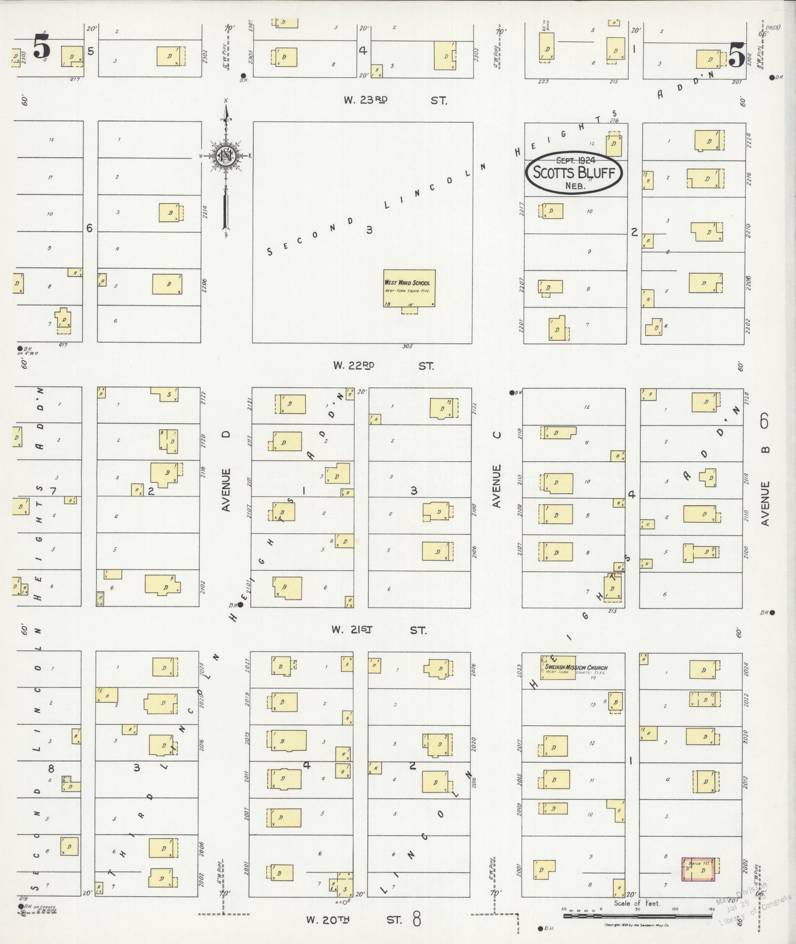 Sanborn Fire Insurance Map from Scottsbluff, Scotts Bluff County, Nebraska (1924), Sheet #0005 - Complete Map Set gallery image, historic Sanborn map, vintage wall art, Nebraska Nebraska