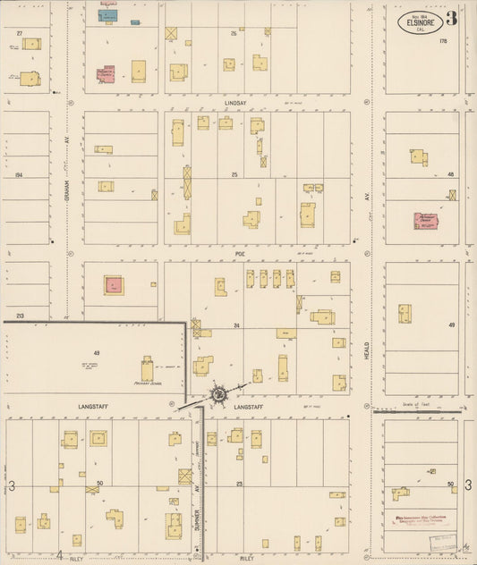 Sanborn Fire Insurance Map from Elsinore, Riverside County, California (1914), Sheet #0003 - Historic Sanborn Fire Insurance Map Print, vintage old map wall art, antique decor, genealogy gift, California California map