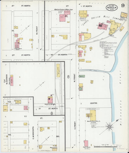 Sanborn Fire Insurance Map from New Ulm, Brown County, Minnesota (1899), Sheet #0009 - Historic Sanborn Fire Insurance Map Print, vintage old map wall art, antique decor, genealogy gift, Minnesota Minnesota map