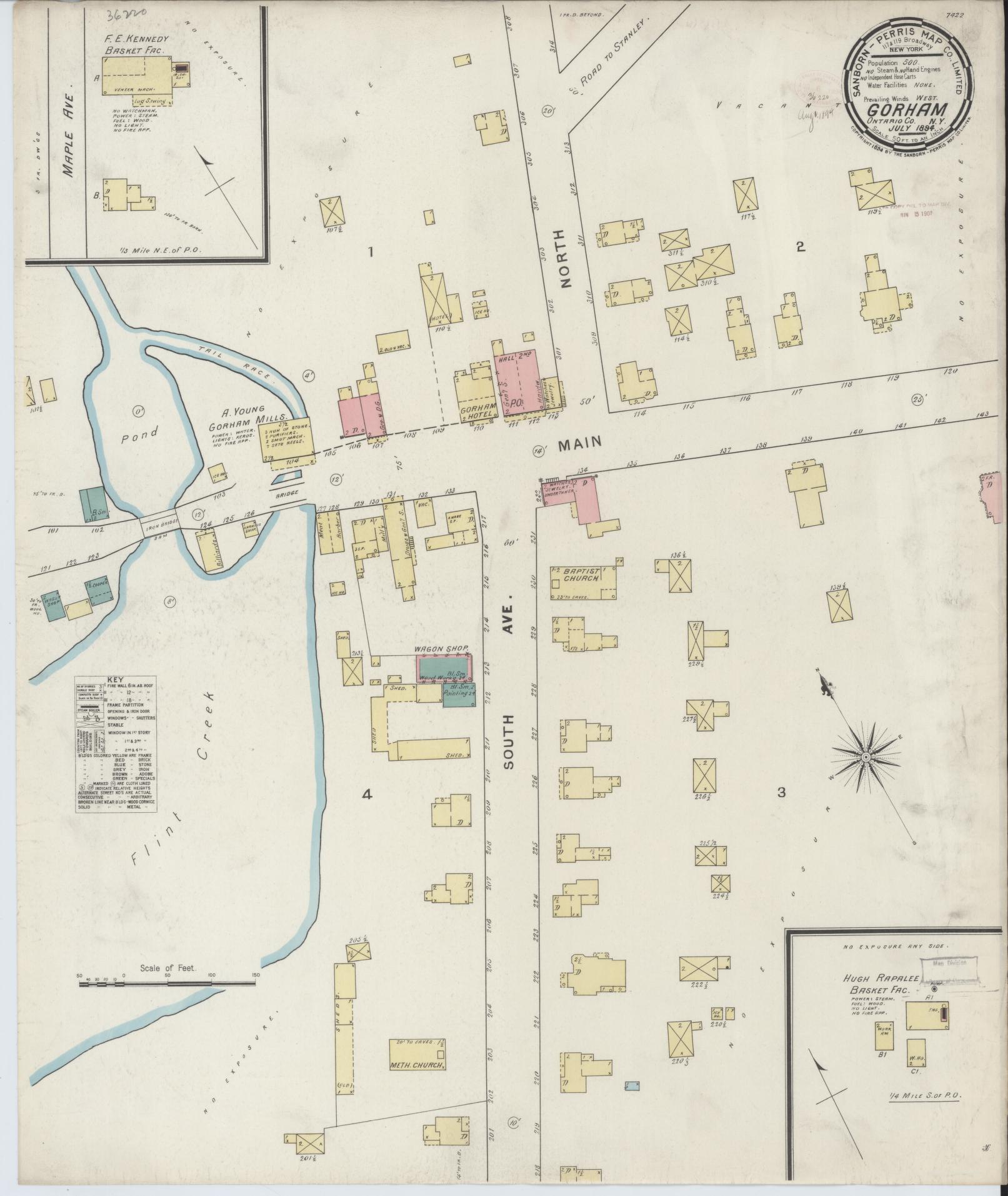 Sanborn Fire Insurance Map from Gorham, Ontario County, New York. (1894) – Historic Sanborn Fire Insurance Map Print