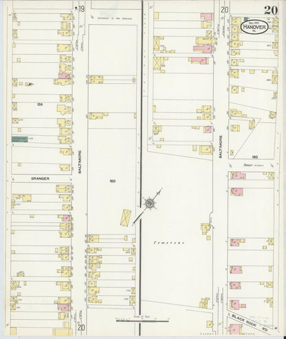 Sanborn Fire Insurance Map from Hanover, York County, Pennsylvania (1909), Sheet #0020 - Historic Sanborn Fire Insurance Map Print, vintage old map wall art, antique decor, genealogy gift, Pennsylvania Pennsylvania map
