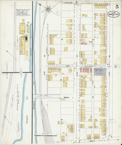 Sanborn Fire Insurance Map from Homestead, Allegheny County, Pennsylvania (1907), Sheet #0005 - Complete Map Set gallery image, historic Sanborn map, vintage wall art, Pennsylvania Pennsylvania