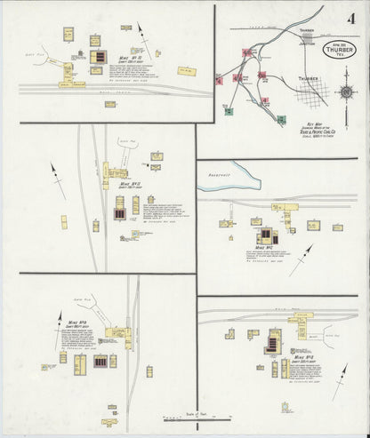 Sanborn Fire Insurance Map from Thurber, Erath County, Texas (1911), Sheet #0004 - Historic Sanborn Fire Insurance Map Print, vintage old map wall art, antique decor, genealogy gift, Texas Texas map