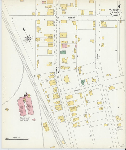 Sanborn Fire Insurance Map from Avoca, Luzerne County, Pennsylvania (1903), Sheet #0004 - Historic Sanborn Fire Insurance Map Print, vintage old map wall art, antique decor, genealogy gift, Pennsylvania Pennsylvania map