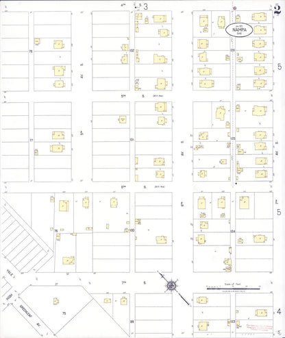 Sanborn Fire Insurance Map from Nampa, Canyon County, Idaho (1921), Sheet #0002 - Complete Map Set gallery image, historic Sanborn map, vintage wall art, Idaho Idaho