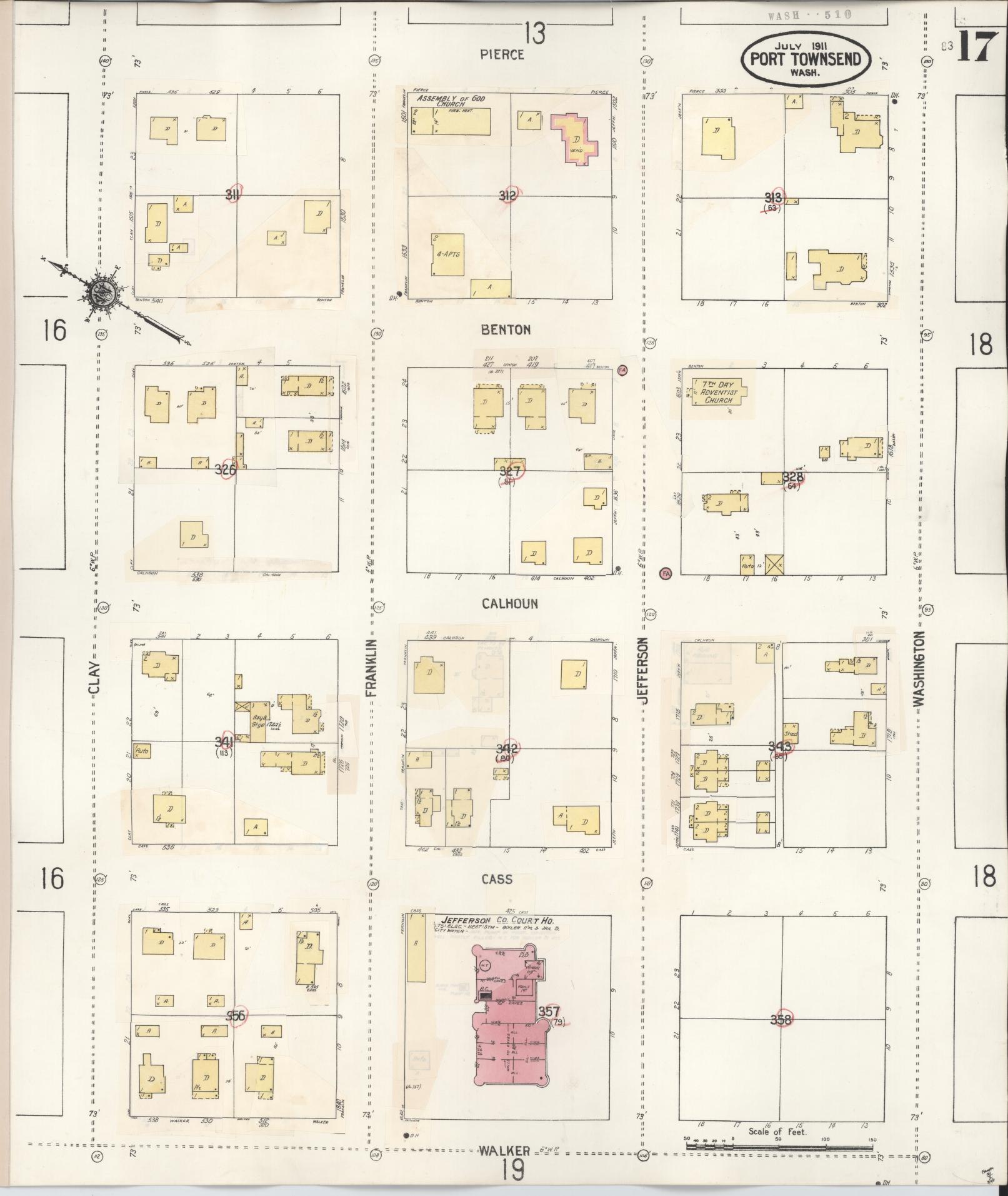 Sanborn Fire Insurance Map from Port Townsend, Jefferson County, Washington (1949), Sheet #0017 - Complete Map Set gallery image, historic Sanborn map, vintage wall art, Washington Washington