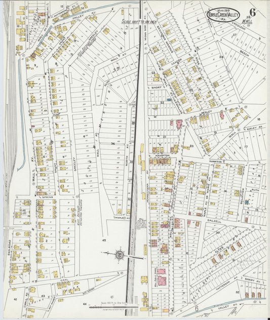 Sanborn Fire Insurance Map from Turtle Creek Valley, Allegheny County, Pennsylvania (1919), Sheet #0006 - Historic Sanborn Fire Insurance Map Print, vintage old map wall art, antique decor, genealogy gift, Pennsylvania Pennsylvania map
