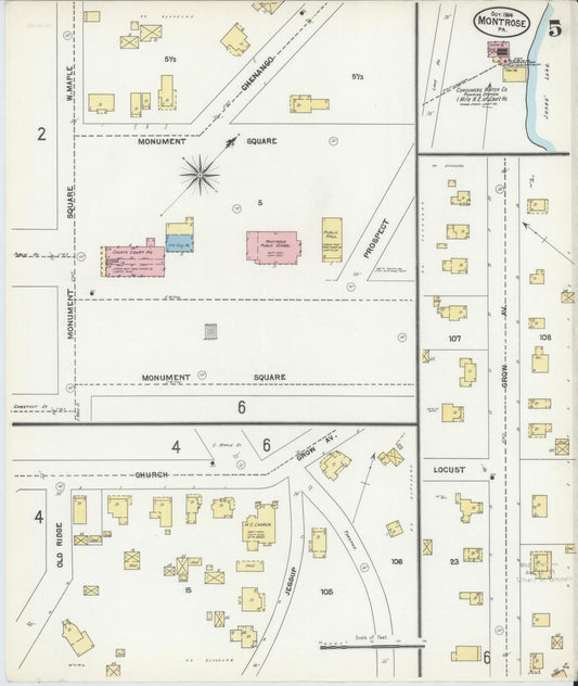 Sanborn Fire Insurance Map from Montrose, Susquehanna County, Pennsylvania (1904), Sheet #0005 - Historic Sanborn Fire Insurance Map Print, vintage old map wall art, antique decor, genealogy gift, Pennsylvania Pennsylvania map