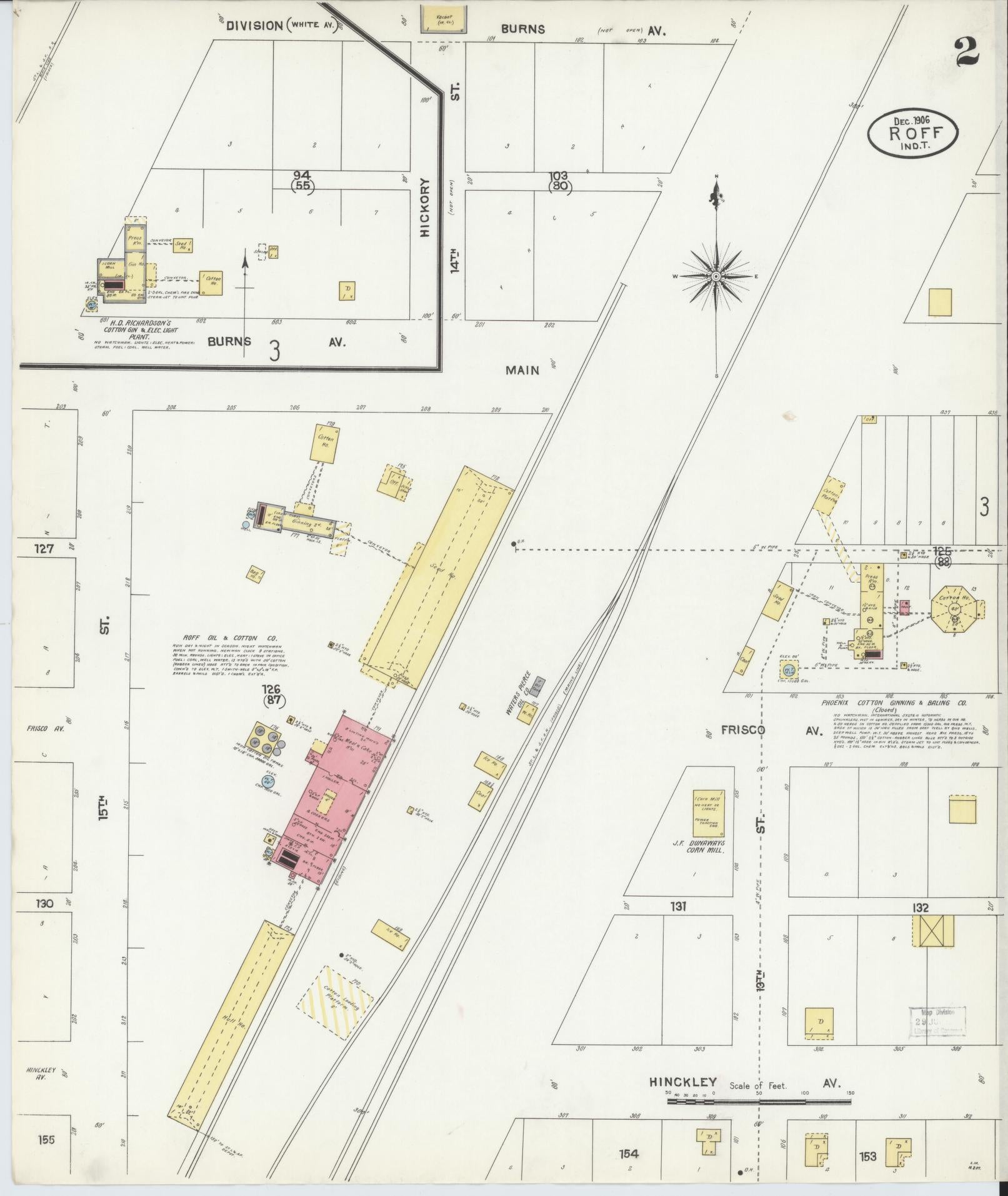 Sanborn Fire Insurance Map from Roff, Pontotoc County, Oklahoma (1906), Sheet #0002 - Complete Map Set gallery image, historic Sanborn map, vintage wall art, Oklahoma Oklahoma