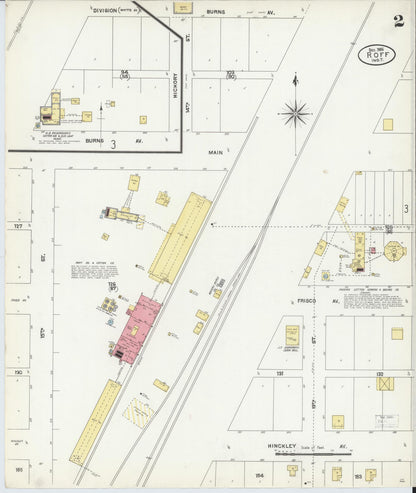 Sanborn Fire Insurance Map from Roff, Pontotoc County, Oklahoma (1906), Sheet #0002 - Complete Map Set gallery image, historic Sanborn map, vintage wall art, Oklahoma Oklahoma