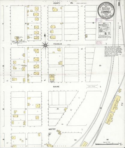 Sanborn Fire Insurance Map from Connell, Franklin County, Washington (1909), Sheet #0001 - Complete Map Set gallery image, historic Sanborn map, vintage wall art, Washington Washington