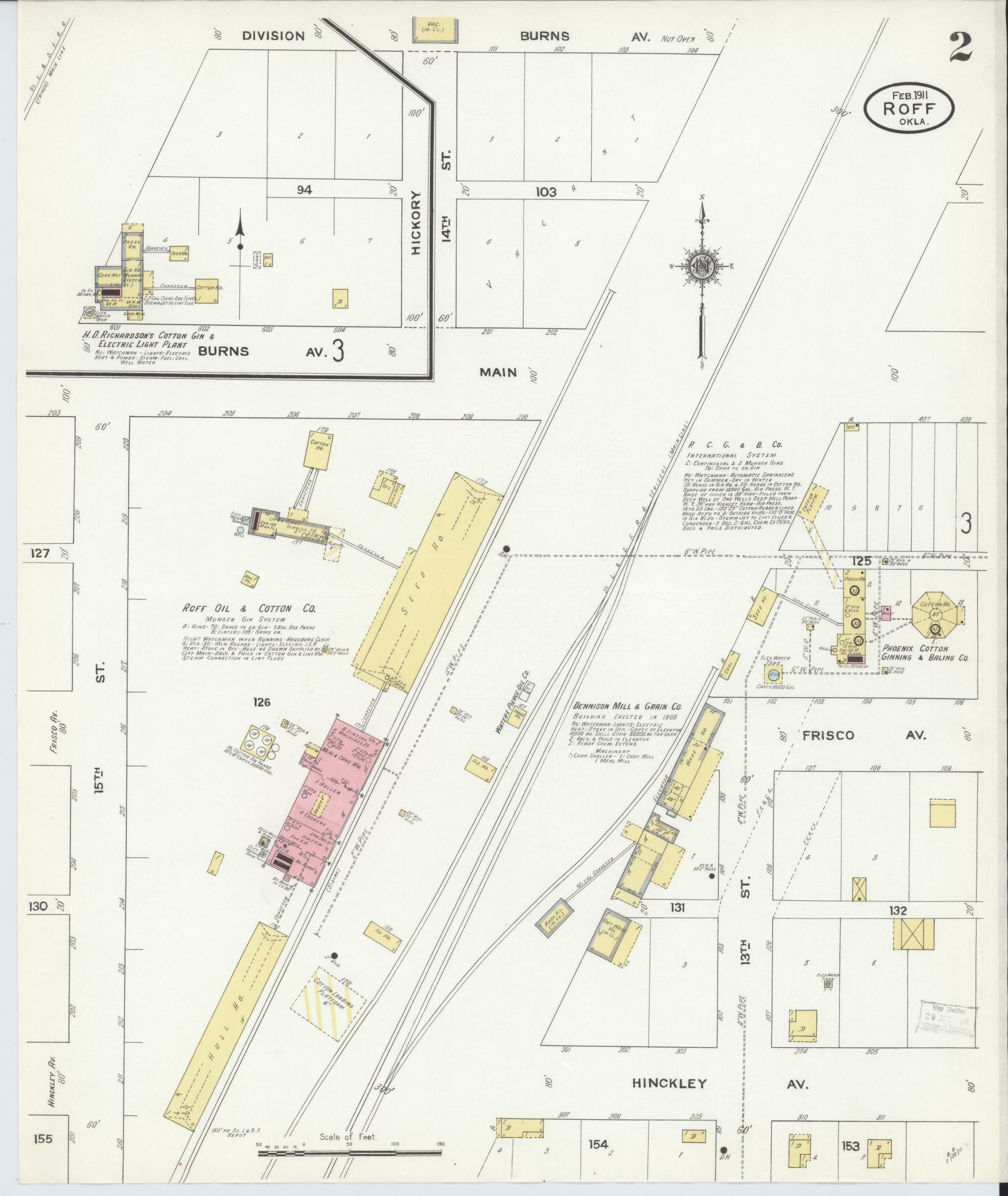 Sanborn Fire Insurance Map from Roff, Pontotoc County, Oklahoma (1911), Sheet #0002 - Complete Map Set gallery image, historic Sanborn map, vintage wall art, Oklahoma Oklahoma
