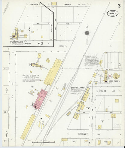 Sanborn Fire Insurance Map from Roff, Pontotoc County, Oklahoma (1911), Sheet #0002 - Complete Map Set gallery image, historic Sanborn map, vintage wall art, Oklahoma Oklahoma