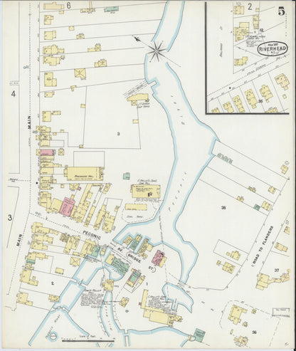 Sanborn Fire Insurance Map from Riverhead, Suffolk County, New York (1897), Sheet #0005 - Complete Map Set gallery image, historic Sanborn map, vintage wall art, New York New York