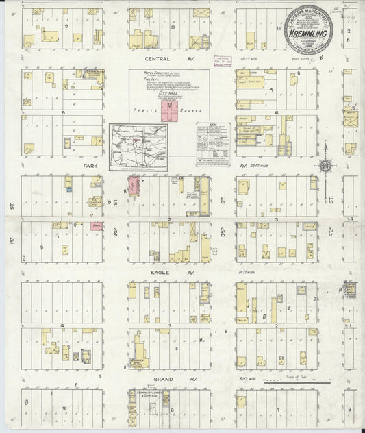 Sanborn Fire Insurance Map from Kremmling, Grand County, Colorado (1914), Sheet #0001 - Historic Sanborn Fire Insurance Map Print, vintage old map wall art, antique decor, genealogy gift, Colorado Colorado map