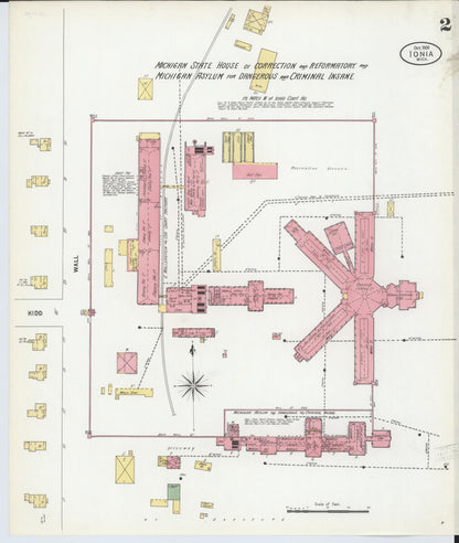Sanborn Fire Insurance Map from Ionia, Ionia County, Michigan (1900), Sheet #0002 - Complete Map Set gallery image, historic Sanborn map, vintage wall art, Michigan Michigan