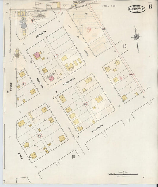 Sanborn Fire Insurance Map from Chillicothe, Hardeman County, Texas (1941), Sheet #0006 - Historic Sanborn Fire Insurance Map Print, vintage old map wall art, antique decor, genealogy gift, Texas Texas map