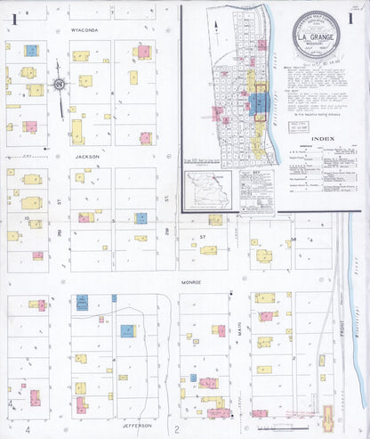 Sanborn Fire Insurance Map from La Grange, Lewis County, Missouri (1930), Sheet #0001 - Complete Map Set gallery image, historic Sanborn map, vintage wall art, Missouri Missouri