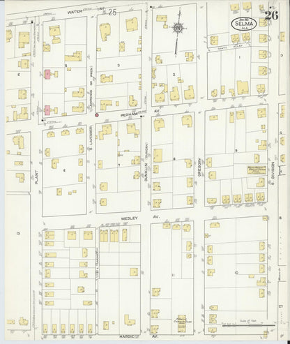 Sanborn Fire Insurance Map from Selma, Dallas County, Alabama (1913), Sheet #0026 - Complete Map Set gallery image, historic Sanborn map, vintage wall art, Alabama Alabama